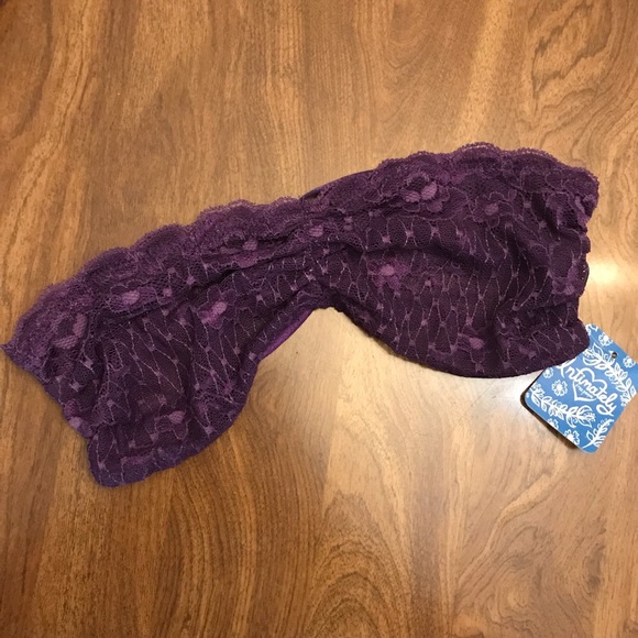 NWT Free People Royal Purple Lace Bandeau Bralette - Picture 3 of 5